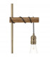 Hampton Floor Lamp 2 Light E27 Medium Oak Antique Brass-7