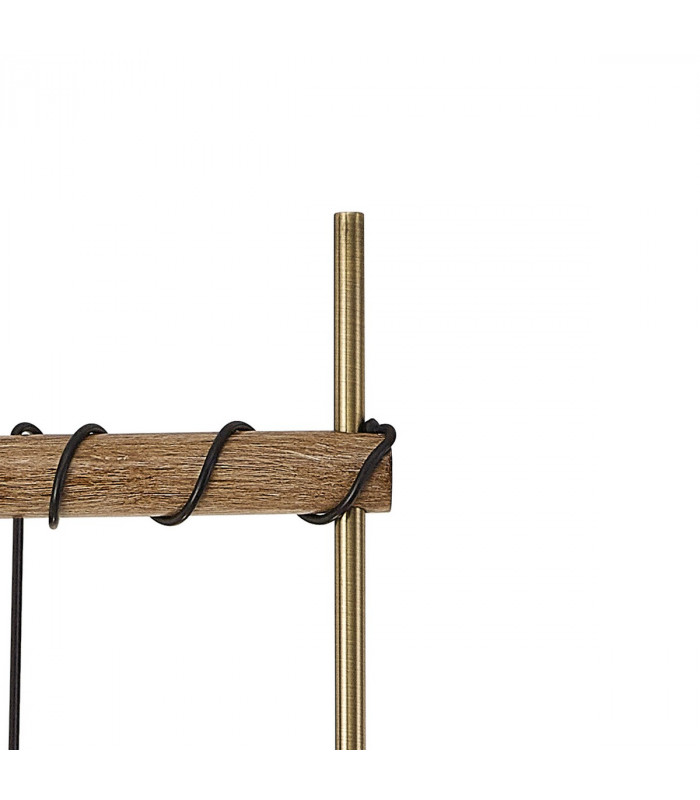 Hampton Floor Lamp 2 Light E27 Medium Oak Antique Brass-8