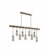 Hampton Ceiling Pendant 9 Light E27 Medium Oak Antique Brass-1