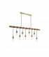 Hampton Ceiling Pendant 9 Light E27 Medium Oak Antique Brass-5