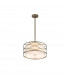 Milton Ceiling Pendant Convertible To Semi Flush 3 Light E14 Aged Gold Cream Fabric Shade-1