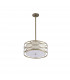 Milton Ceiling Pendant Convertible To Semi Flush 3 Light E14 Aged Gold Cream Fabric Shade-4