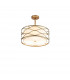 Milton Ceiling Pendant Convertible To Semi Flush 3 Light E14 Aged Gold Cream Fabric Shade-5