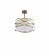 Milton Ceiling Pendant Convertible To Semi Flush 3 Light E14 Aged Gold Cream Fabric Shade-6