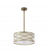 Milton Ceiling Pendant Convertible To Semi Flush 5 Light E14 Aged Gold Cream Fabric Shade-4