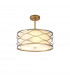 Milton Ceiling Pendant Convertible To Semi Flush 5 Light E14 Aged Gold Cream Fabric Shade-5