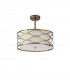 Milton Ceiling Pendant Convertible To Semi Flush 5 Light E14 Aged Gold Cream Fabric Shade-6