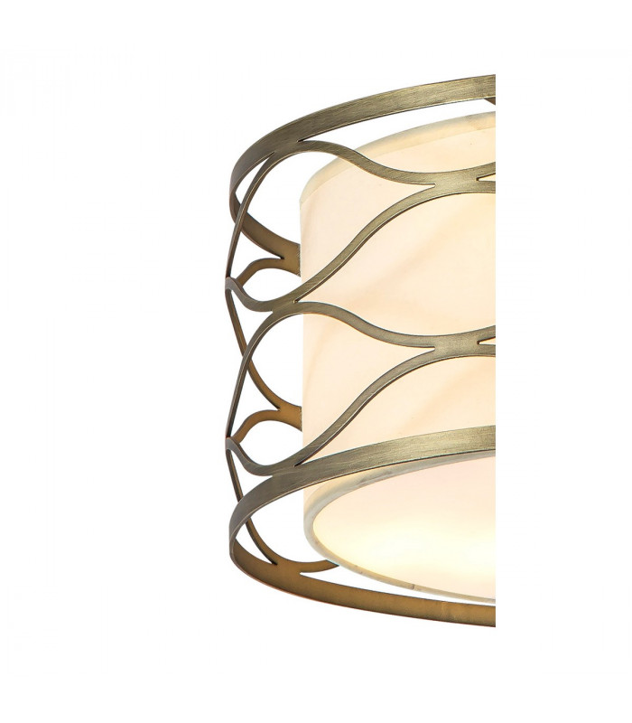 Milton Ceiling Pendant Convertible To Semi Flush 5 Light E14 Aged Gold Cream Fabric Shade-7