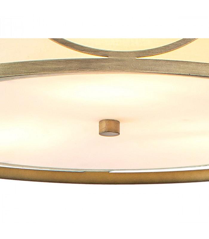 Milton Ceiling Pendant Convertible To Semi Flush 5 Light E14 Aged Gold Cream Fabric Shade-8