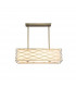 Milton Rectangle Ceiling Pendant Convertible To Semi Flush 5 Light E14 Aged Gold Cream Fabric Shade-1