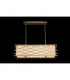 Milton Rectangle Ceiling Pendant Convertible To Semi Flush 5 Light E14 Aged Gold Cream Fabric Shade-3