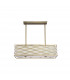 Milton Rectangle Ceiling Pendant Convertible To Semi Flush 5 Light E14 Aged Gold Cream Fabric Shade-4