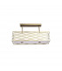 Milton Rectangle Ceiling Pendant Convertible To Semi Flush 5 Light E14 Aged Gold Cream Fabric Shade-6