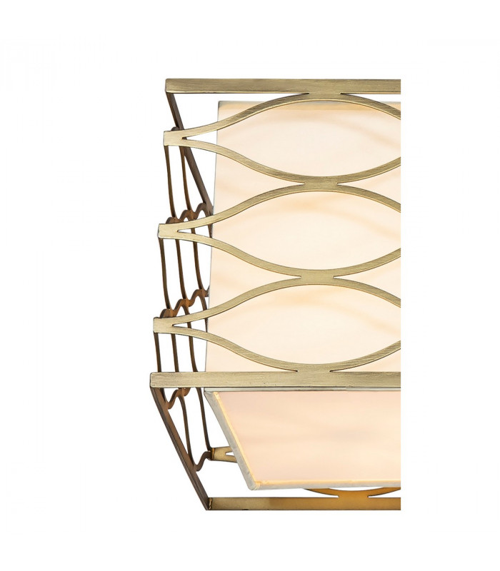 Milton Rectangle Ceiling Pendant Convertible To Semi Flush 5 Light E14 Aged Gold Cream Fabric Shade-7