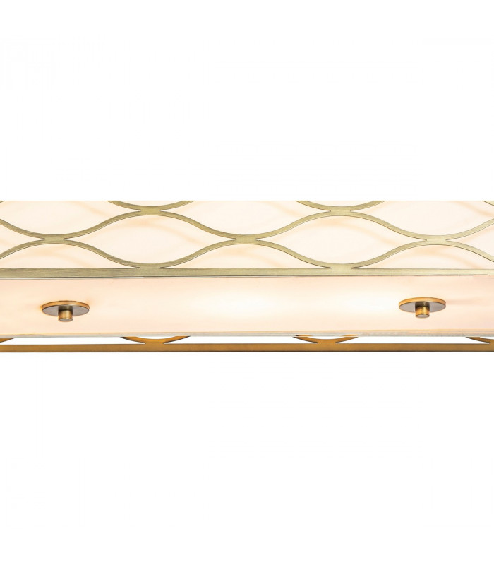 Milton Rectangle Ceiling Pendant Convertible To Semi Flush 5 Light E14 Aged Gold Cream Fabric Shade-8