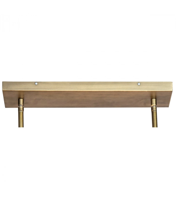 Milton Rectangle Ceiling Pendant Convertible To Semi Flush 5 Light E14 Aged Gold Cream Fabric Shade-10