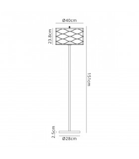 Milton Floor Lamp 3 Light E14 Aged Gold Cream Fabric Shade-2