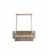 Poland Ceiling Pendant Rectangle 5 Light E14 Polished Nickel Smoke Sculpted Glass-1