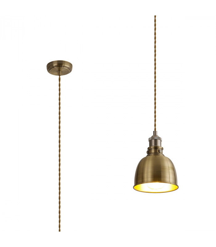 Carmel Small Ceiling Pendant E27 Satin Nickel Antique Brass Gold-1