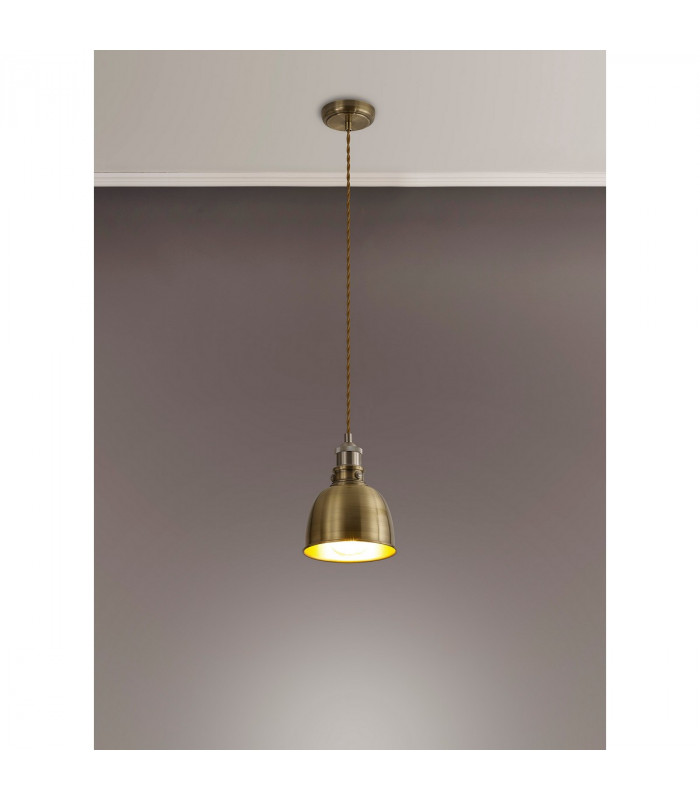 Carmel Small Ceiling Pendant E27 Satin Nickel Antique Brass Gold-3