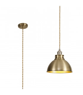 Carmel Medium Ceiling Pendant E27 Satin Nickel Antique Brass Gold-1