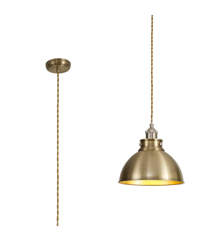 Carmel Medium Ceiling Pendant E27 Satin Nickel Antique Brass Gold-1