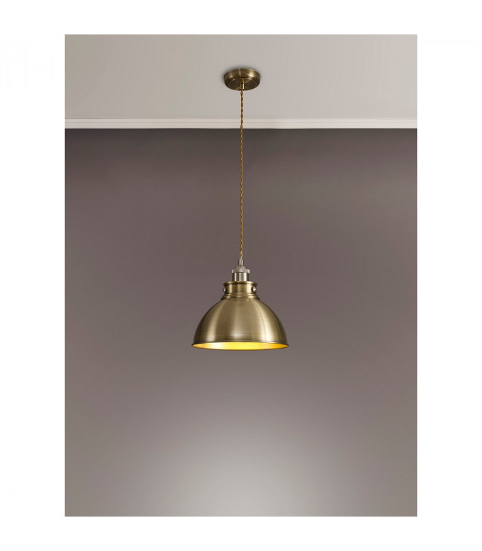 Carmel Medium Ceiling Pendant E27 Satin Nickel Antique Brass Gold-3