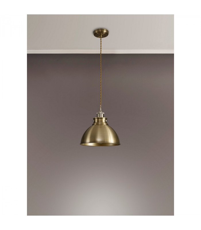 Carmel Medium Ceiling Pendant E27 Satin Nickel Antique Brass Gold-9