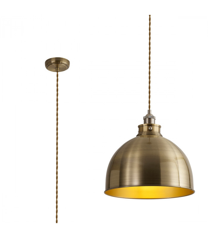 Carmel Large Ceiling Pendant E27 Satin Nickel Antique Brass Gold-1