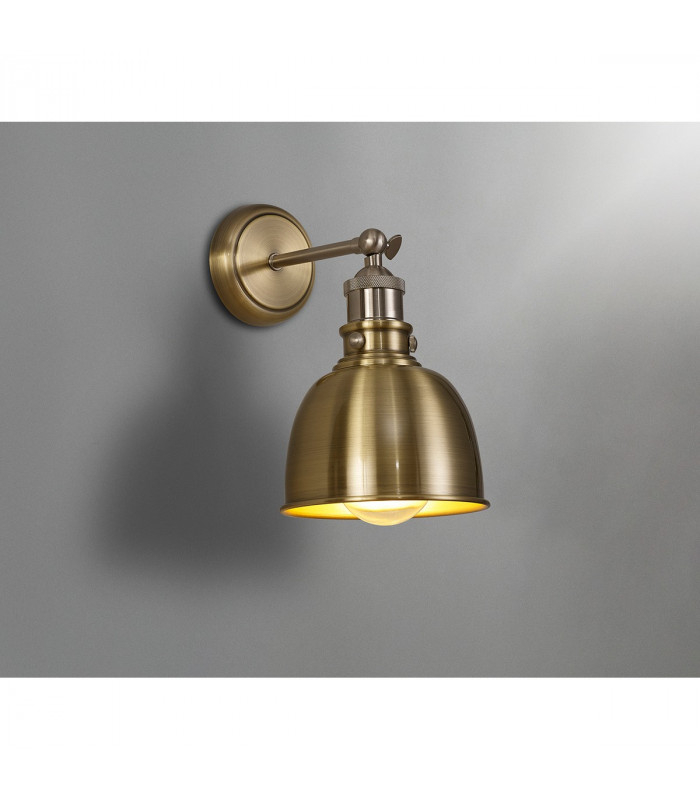 Carmel Adjustable Wall Lamp E27 Satin Nickel Antique Brass Gold-3