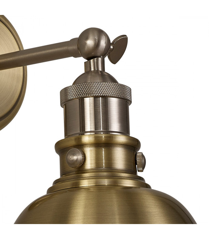 Carmel Adjustable Wall Lamp E27 Satin Nickel Antique Brass Gold-6