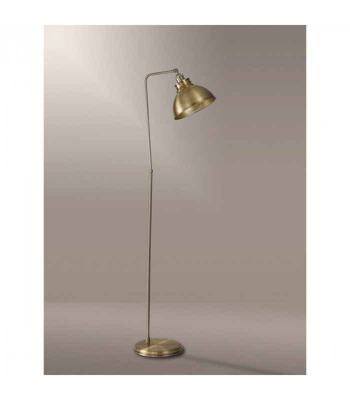Carmel Adjustable Floor Lamp E27 Satin Nickel Antique Brass Gold-7