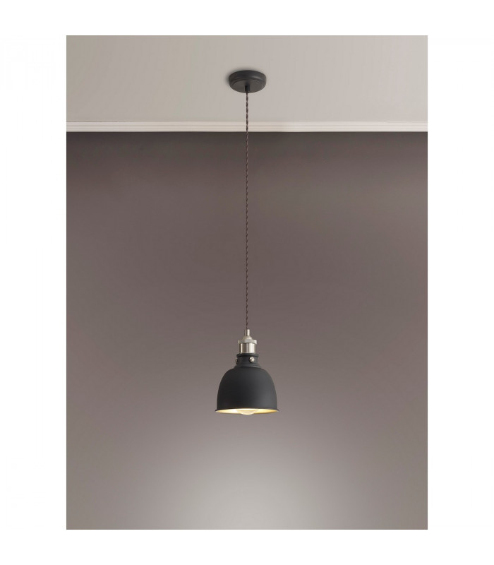 Carmel Small Ceiling Pendant E27 Graphite Satin Nickel Silver-3