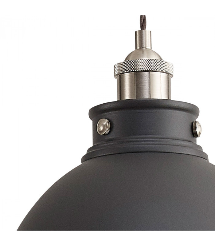 Carmel Medium Ceiling Pendant E27 Graphite Satin Nickel Silver-7