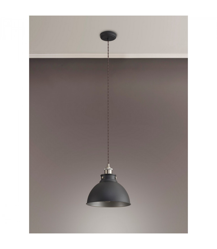 Carmel Medium Ceiling Pendant E27 Graphite Satin Nickel Silver-9