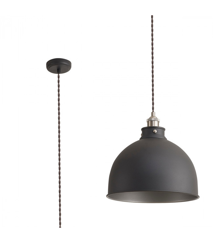 Carmel Large Ceiling Pendant E27 Graphite Satin Nickel Silver-4