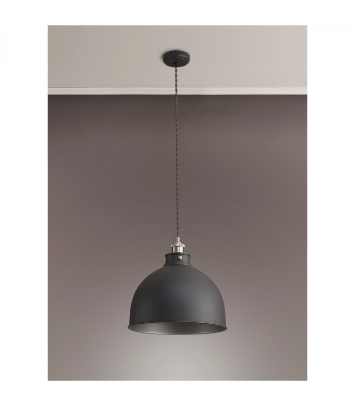 Carmel Large Ceiling Pendant E27 Graphite Satin Nickel Silver-10