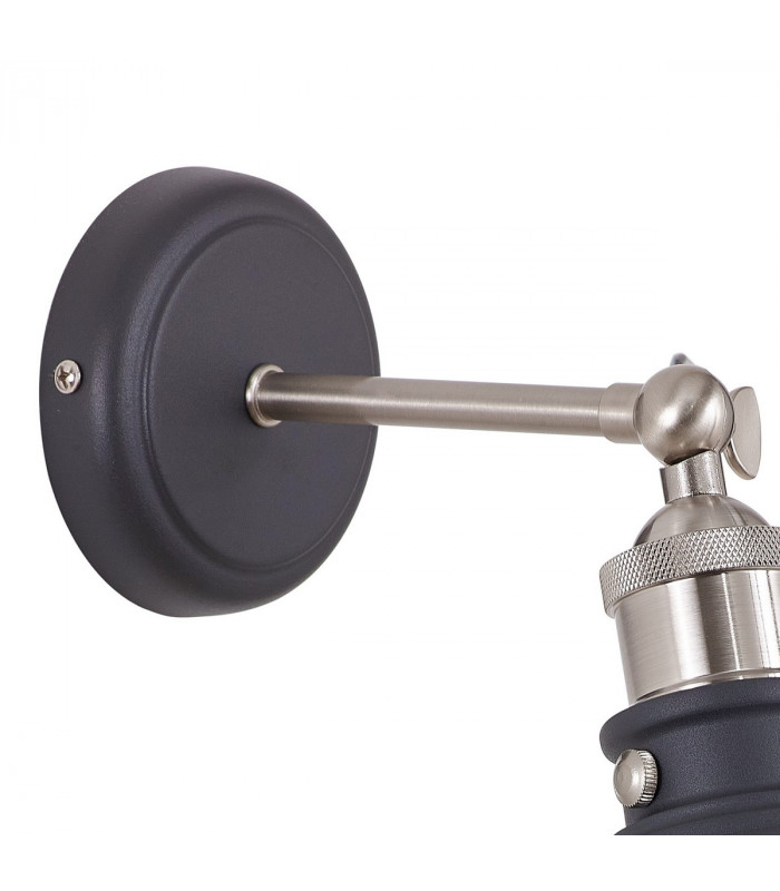 Carmel Adjustable Wall Lamp E27 Graphite Satin Nickel Silver-5