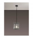Wayne Ceiling Pendant E27 Matt Black Chrome Clear Glass-3