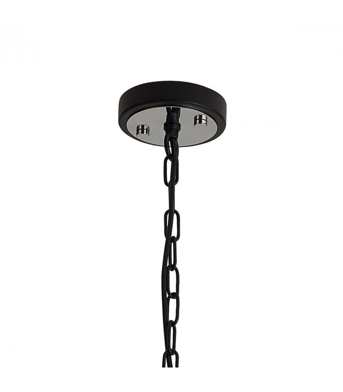 Wayne Ceiling Pendant E27 Matt Black Chrome Clear Glass-9