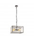 Wayne Ceiling Pendant 4 Light E27 Matt Black Chrome Clear Glass-1