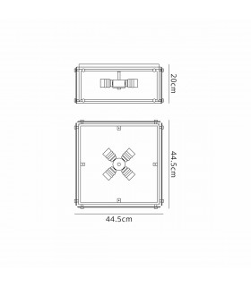 Wayne Flush 4 Light E27 Matt Black Chrome Clear Glass-2