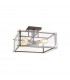 Wayne Semi Flush 4 Light E27 Matt Black Chrome Clear Glass-1