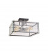 Wayne Semi Flush 4 Light E27 Matt Black Chrome Clear Glass-4