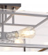 Wayne Semi Flush 4 Light E27 Matt Black Chrome Clear Glass-7