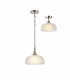 DeRuyter Flush Single Ceiling Pendant Adjustable E27 Polished Nickel Prismatic Glass-1