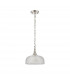 DeRuyter Flush Single Ceiling Pendant Adjustable E27 Polished Nickel Prismatic Glass-4