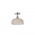 DeRuyter Flush Single Ceiling Pendant Adjustable E27 Polished Nickel Prismatic Glass-5