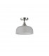 DeRuyter Flush Single Ceiling Pendant Adjustable E27 Polished Nickel Prismatic Glass-6