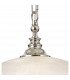 DeRuyter Flush Single Ceiling Pendant Adjustable E27 Polished Nickel Prismatic Glass-8